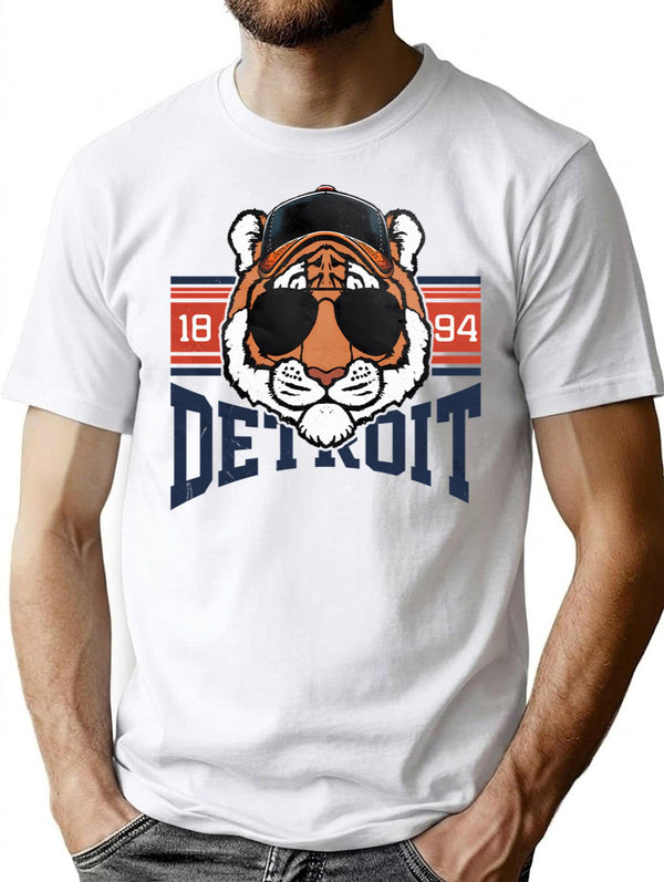 Vintage Grunge Detroit Baseball T-Shirt for Men & Women, T-Shirts Graphic Tee - White