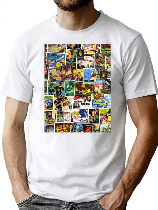 Vintage Horror T-Shirt for Men & Women, T-Shirts Graphic Tee - White