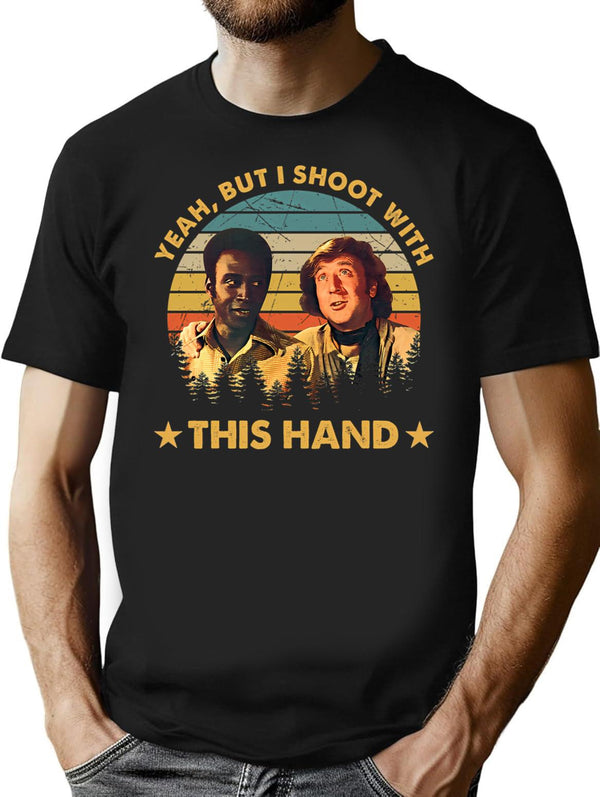Vintage I Shoot With Blazing This Hand Gift Men Women Minimalist Graphic T-Shirt - Unisex Streetwear Tee - Black