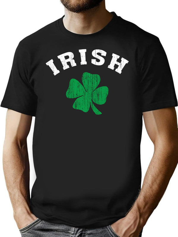 Vintage Irish Shamrock T-Shirt for Men & Women, T-Shirts Graphic Tee - Black