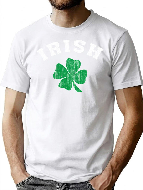 Vintage Irish Shamrock T-Shirt for Men & Women, T-Shirts Graphic Tee - White