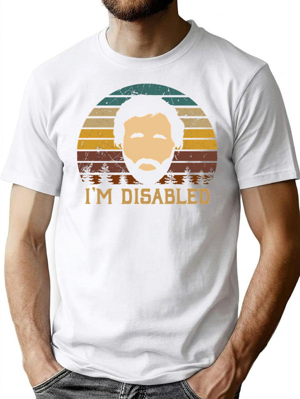 Vintage It Arts Crowd Sitcom - I'M Disabled Minimalist Graphic T-Shirt - Unisex Streetwear Tee - White