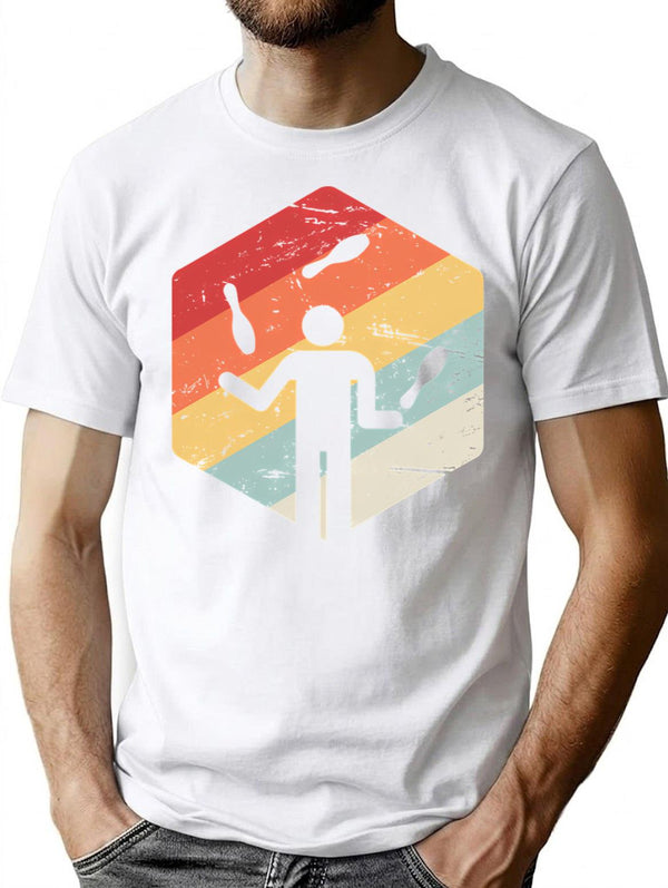 Vintage Juggling Juggle Circus Juggler Gift T-Shirt for Men & Women, T-Shirts Graphic Tee - White