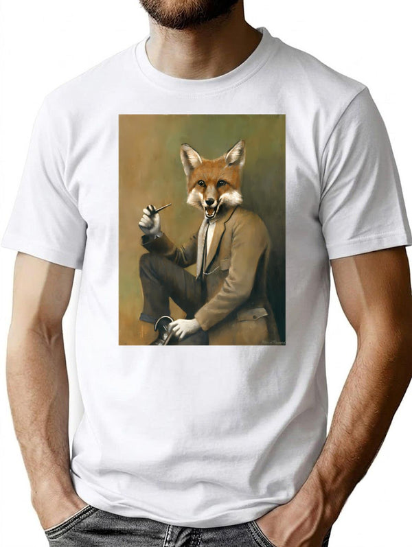 Vintage Mr Fox T-Shirt for Men & Women, T-Shirts Graphic Tee - White