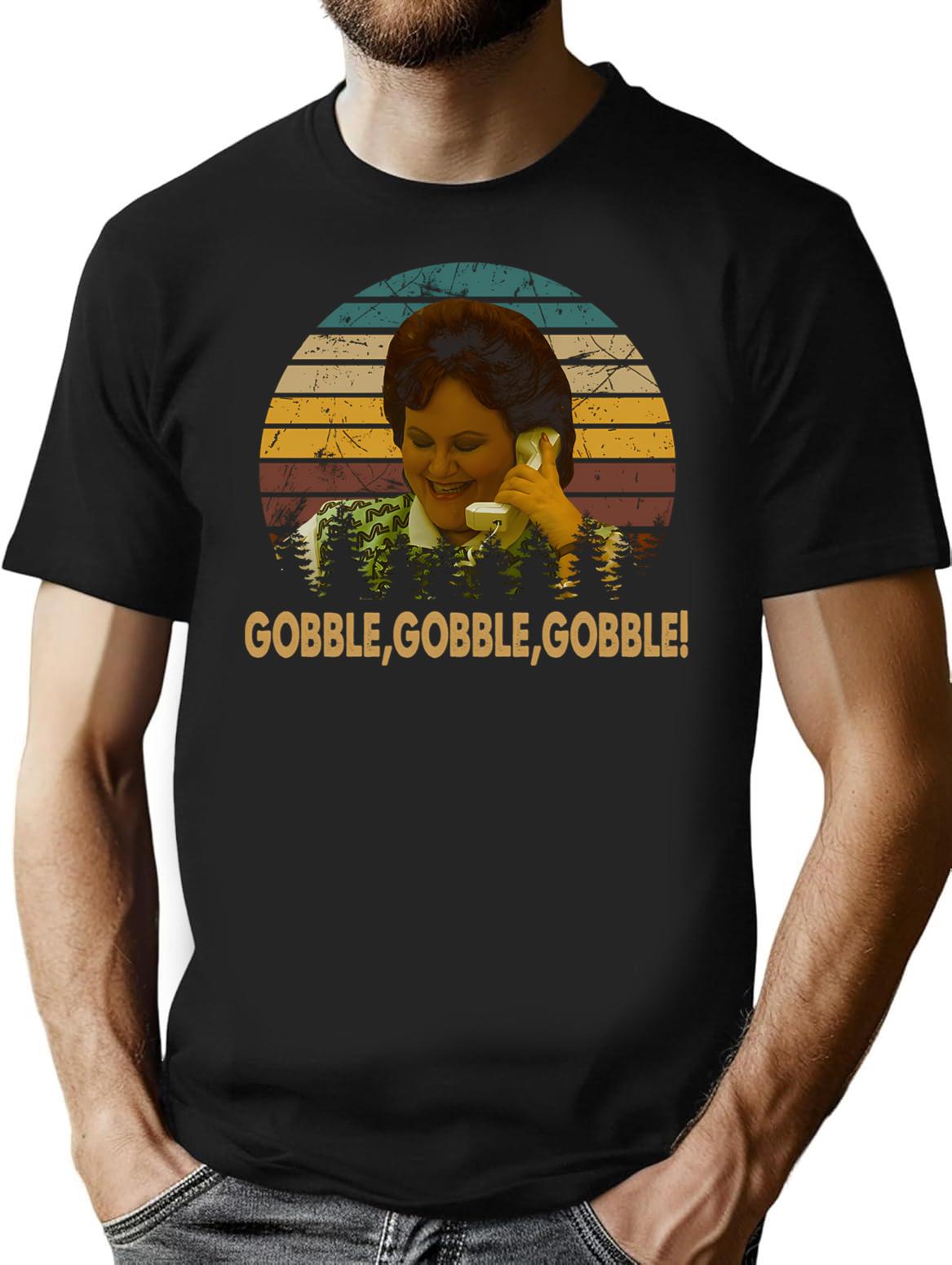 Vintage Planes Trains And Automobiles Films - Gobble Gobble Gobble Minimalist Graphic T-Shirt - Unisex Streetwear Tee - Black