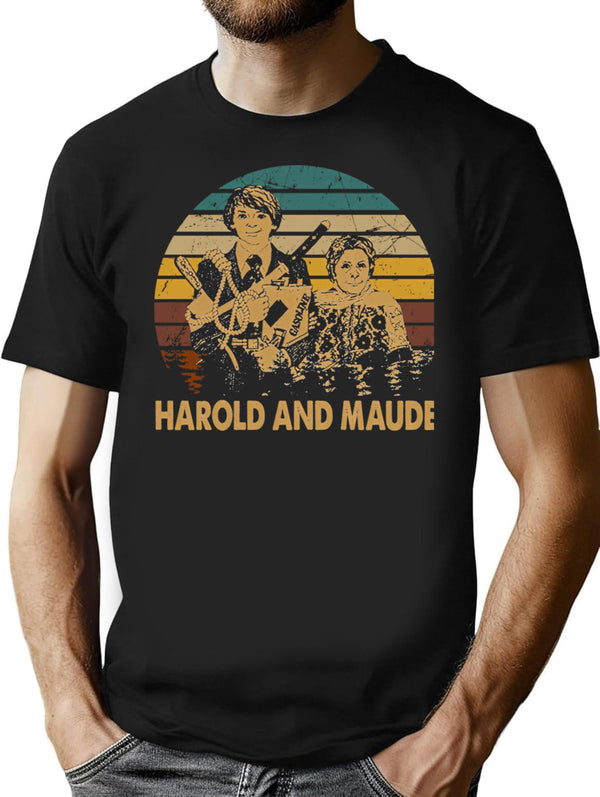 Vintage Planes Trains And Automobiles Films - Harold And Maude Minimalist Graphic T-Shirt - Unisex Streetwear Tee - Black
