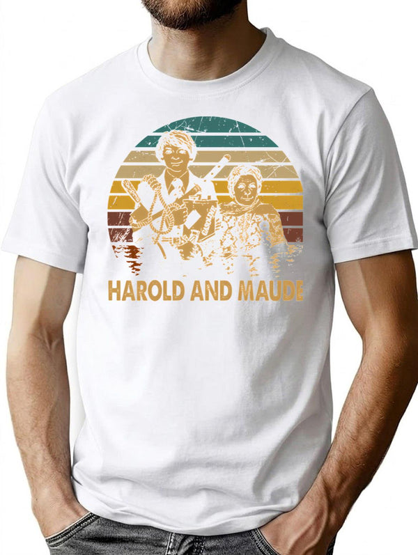 Vintage Planes Trains And Automobiles Films - Harold And Maude Minimalist Graphic T-Shirt - Unisex Streetwear Tee - White