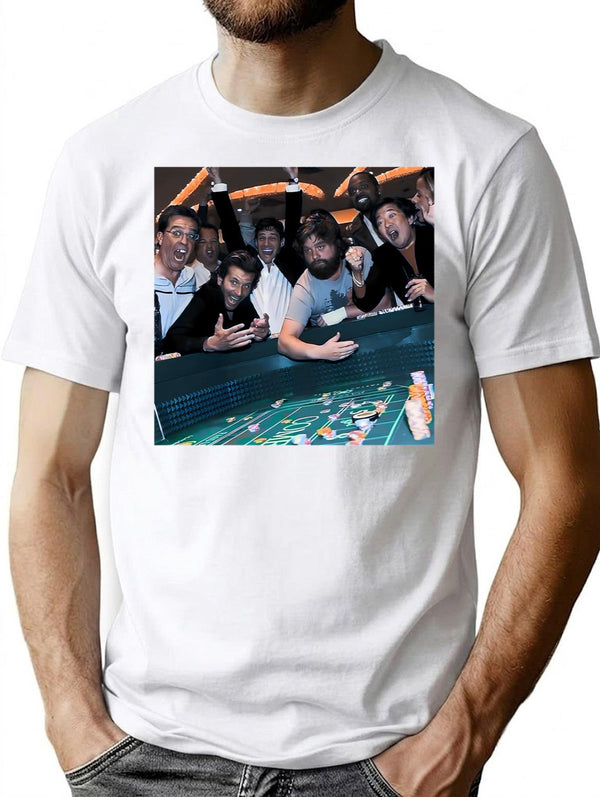 Vintage Playing Poker Funny Movie Minimalist Graphic T-Shirt - Unisex Streetwear Tee - White