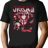 Vintage Retro Jigsaw Saw Movie T-Shirt for Men & Women, T-Shirts Graphic Tee - Black