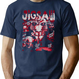 Vintage Retro Jigsaw Saw Movie T-Shirt for Men & Women, T-Shirts Graphic Tee - Navy