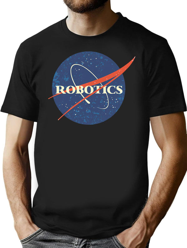 Vintage Robotics Minimalist Graphic T-Shirt - Unisex Streetwear Tee - Black