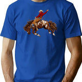 Vintage Rodeo Cowboy Minimalist Graphic T-Shirt - Unisex Streetwear Tee - Blue