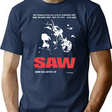 Vintage Saw 2004 Movie Promo T-Shirt for Men & Women, T-Shirts Graphic Tee - Navy