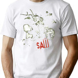 Vintage Saw Movie T-Shirt for Men & Women, T-Shirts Graphic Tee - White
