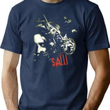 Vintage Saw Movie T-Shirt for Men & Women, T-Shirts Graphic Tee - Navy