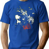 Vintage Saw Movie T-Shirt for Men & Women, T-Shirts Graphic Tee - Blue