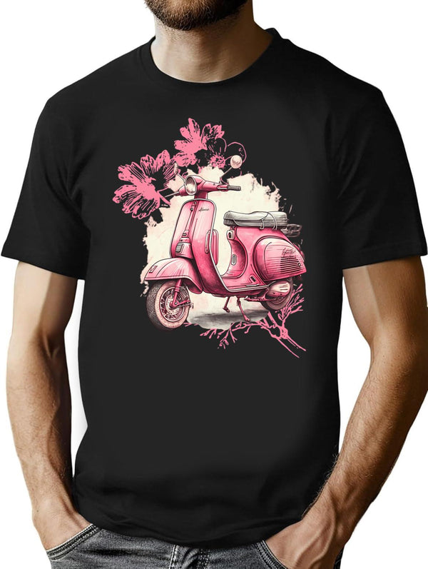 Vintage Scooter Retro Souls Minimalist Graphic T-Shirt - Unisex Streetwear Tee - Black