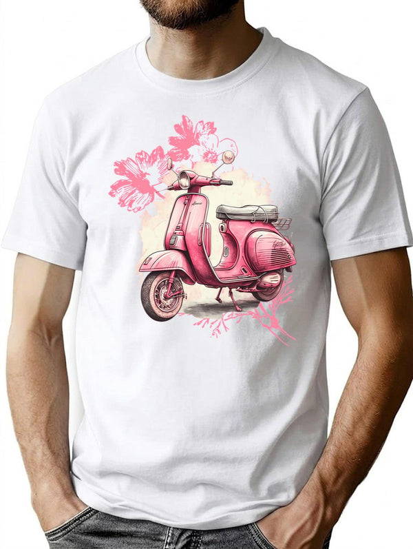 Vintage Scooter Retro Souls Minimalist Graphic T-Shirt - Unisex Streetwear Tee - White