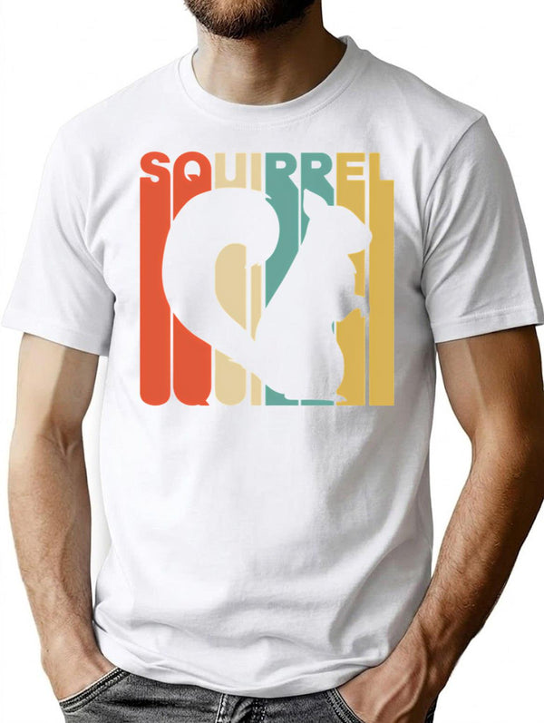 Vintage Style Squirrel Silhouette Shirt T-Shirt for Men & Women, T-Shirts Graphic Tee - White