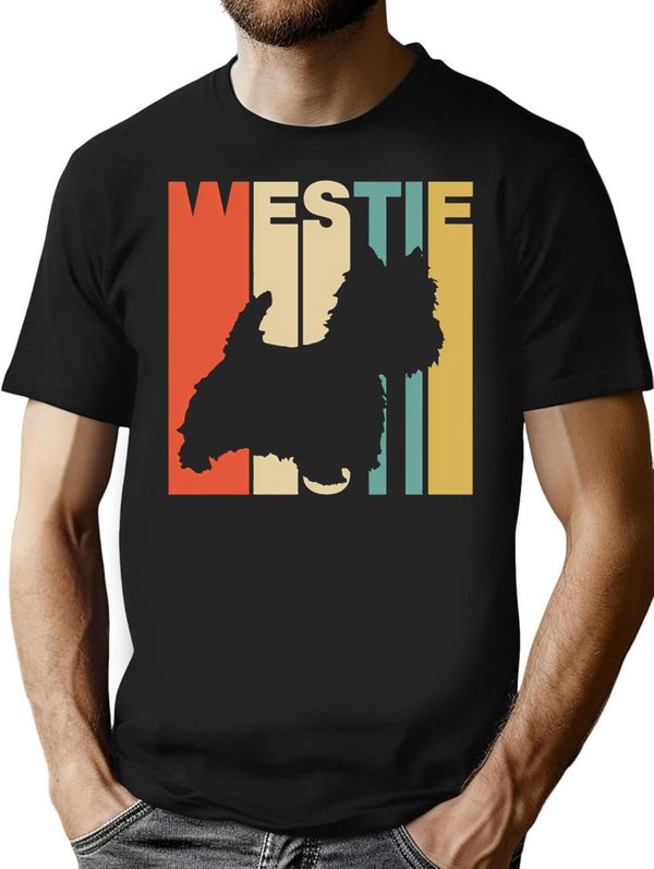 Vintage Style Westie Silhouette Shirt Minimalist Graphic T-Shirt - Unisex Streetwear Tee - Black