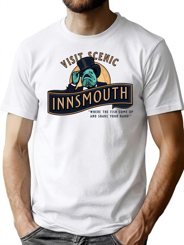 Visit Scenic Innsmouth T-Shirt for Men & Women, T-Shirts Graphic Tee - White