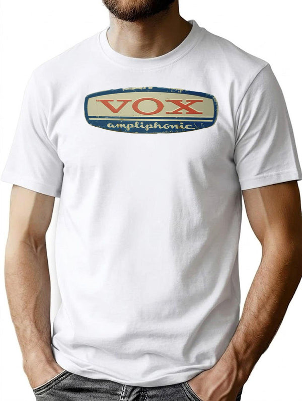 Vox Amp Vintage Logo T-Shirt for Men & Women, T-Shirts Graphic Tee - White