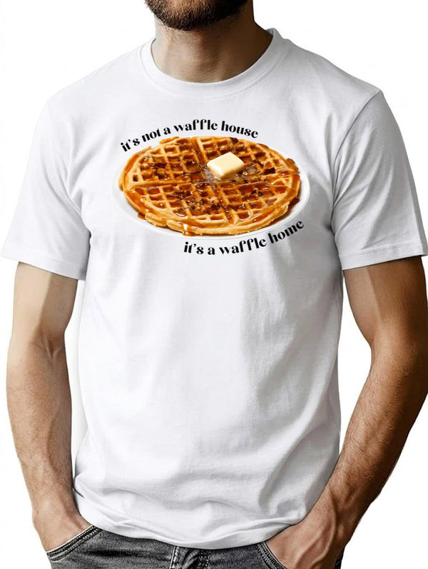 Waffle Home T-Shirt for Men & Women, T-Shirts Graphic Tee - White