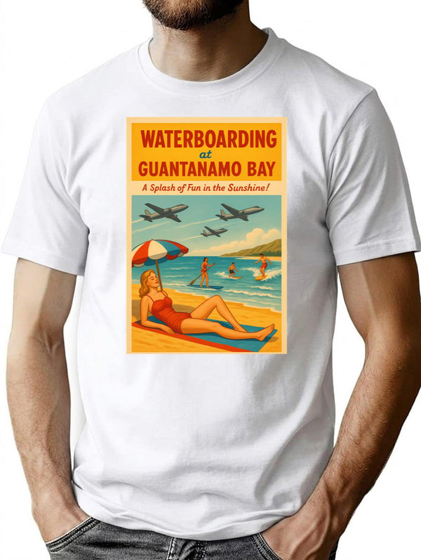 Waterboarding At Guantanamo Bay T-Shirt for Men & Women, T-Shirts Graphic Tee - White