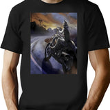Werewolf Riding Motorcycle Meme T-Shirt for Men & Women, T-Shirts Graphic Tee - Black
