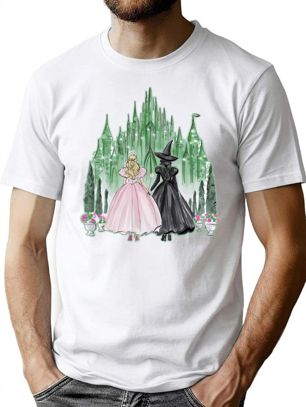 Wicked Castle Watercolor Art T-Shirt for Men & Women, T-Shirts Graphic Tee - White