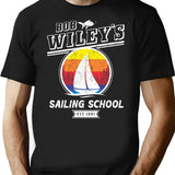 Wiley'S Sailing School Minimalist Graphic T-Shirt - Unisex Streetwear Tee - Black