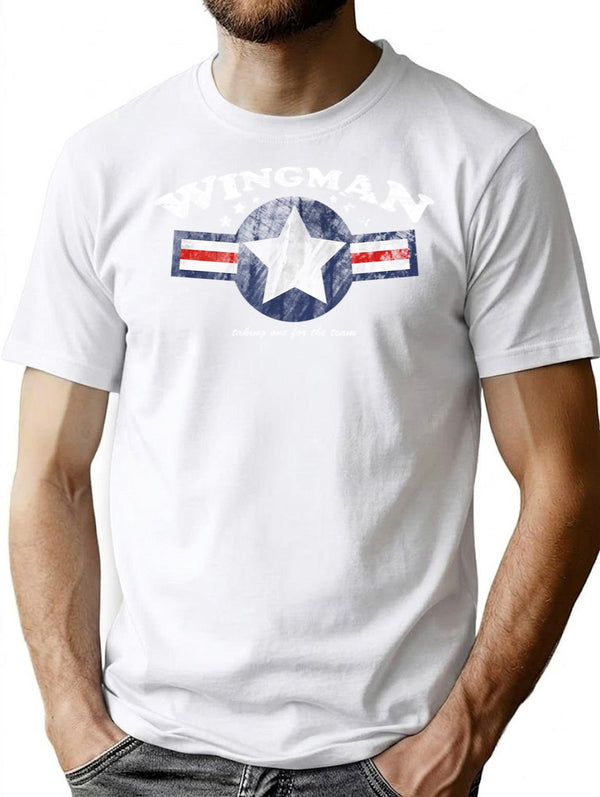Wingman Minimalist Graphic T-Shirt - Unisex Streetwear Tee - White