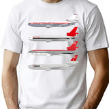 Wings In Uniform - Dc-10 - Northwest Airlines - Through The Ages Minimalist Graphic T-Shirt - Unisex Streetwear Tee - White
