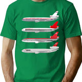 Wings In Uniform - Dc-10 - Northwest Airlines - Through The Ages Minimalist Graphic T-Shirt - Unisex Streetwear Tee - Green