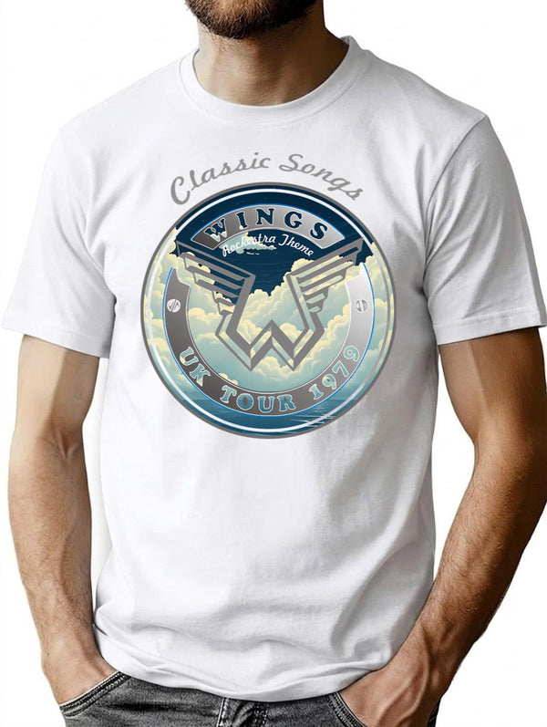 Wings Uk Tour 1979 Classic Songs T-Shirt for Men & Women, T-Shirts Graphic Tee - White