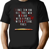 With A Pencil T-Shirt for Men & Women, T-Shirts Graphic Tee - Black