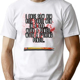 With A Pencil T-Shirt for Men & Women, T-Shirts Graphic Tee - White