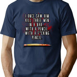 With A Pencil T-Shirt for Men & Women, T-Shirts Graphic Tee - Navy