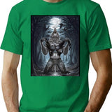 Wolf Ripping Off Shirt Meme T-Shirt for Men & Women, T-Shirts Graphic Tee - Green