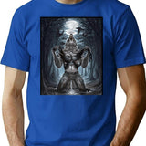 Wolf Ripping Off Shirt Meme T-Shirt for Men & Women, T-Shirts Graphic Tee - Blue