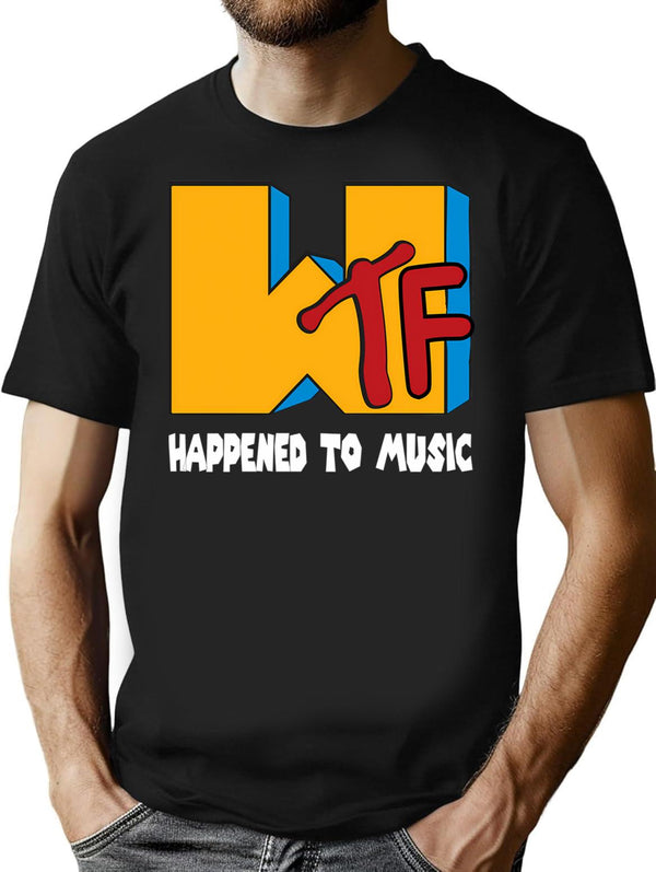 Wtf Happened To Music Minimalist Graphic T-Shirt - Unisex Streetwear Tee - Black