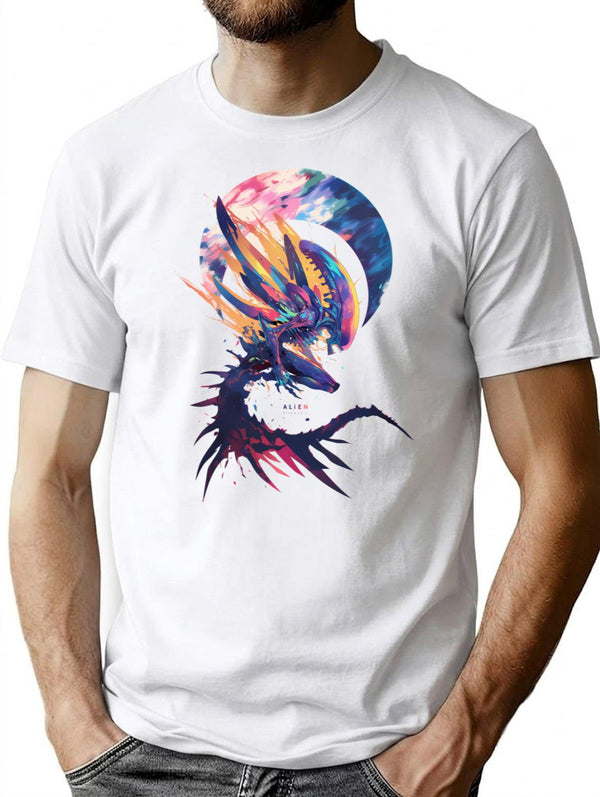 Xenomorph From Alien And Romulus T-Shirt for Men & Women, T-Shirts Graphic Tee - White