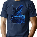 Xenomorph T-Shirt for Men & Women, T-Shirts Graphic Tee - Navy