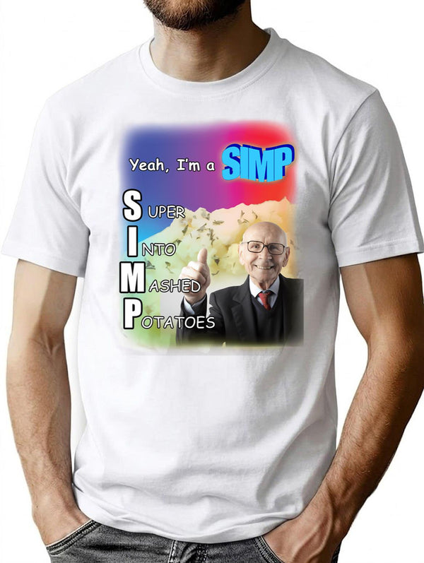 Yeah I'M A Simp Shirt Minimalist Graphic T-Shirt - Unisex Streetwear Tee - White