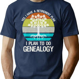 Yes I Have A Retirement Plan. I Plan To Do Genealogy Minimalist Graphic T-Shirt - Unisex Streetwear Tee - Navy