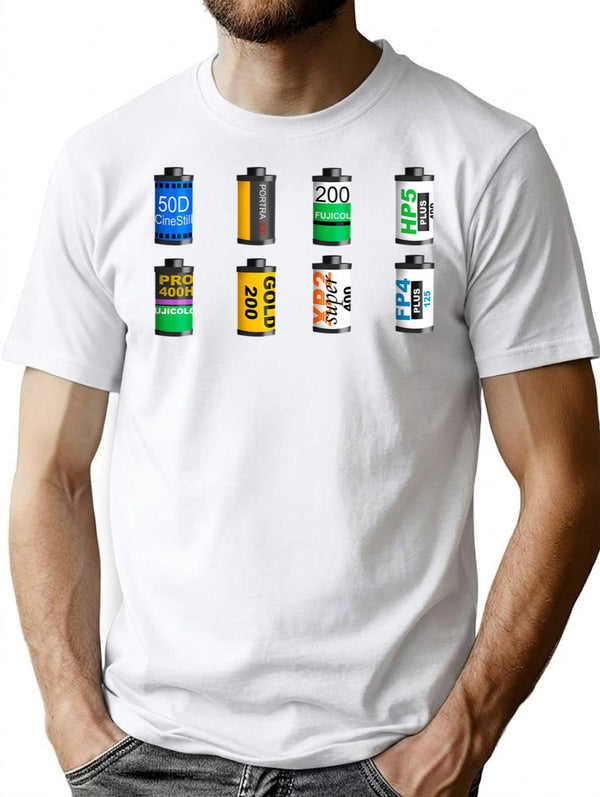 Your Favourite Film Canisters T-Shirt for Men & Women, T-Shirts Graphic Tee - White