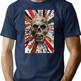 Zombie Collage - Undead Collage (1) Minimalist Graphic T-Shirt - Unisex Streetwear Tee - Navy