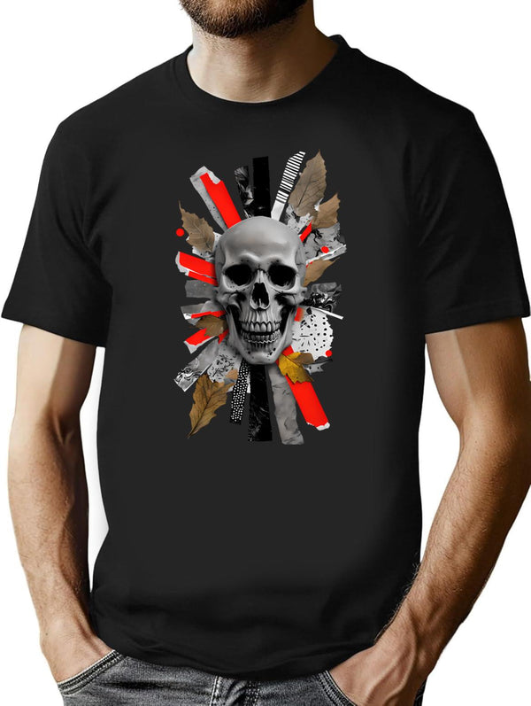 Zombie - Skull Collage T-Shirt for Men & Women, T-Shirts Graphic Tee - Black